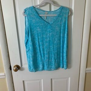 grand & greene womens Turquoise V-Neck Sleeveless Tank